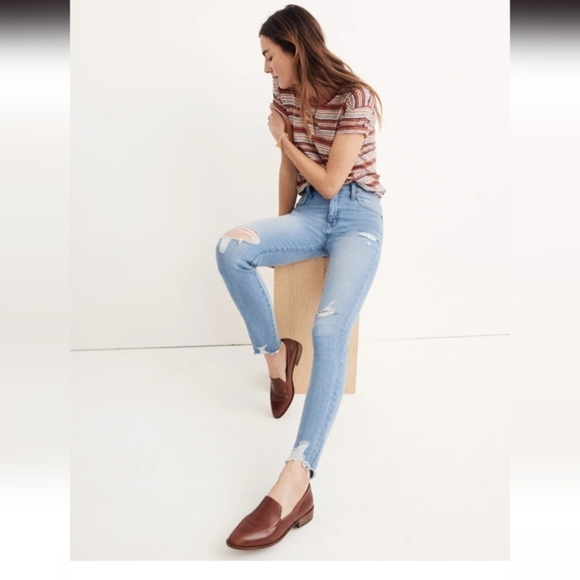 Madewell 9" High-Rise Skinny Jeans Distressed-Hem Edition size 2‎ - Picture 1 of 5